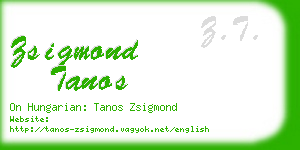 zsigmond tanos business card